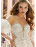 Beaded Ivory Lace Tulle Drop Waist Wedding Dress